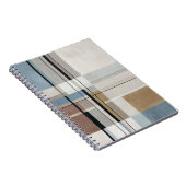 Muted Blue Modern Grid Pattern Notitieboek (Rechterzijde)
