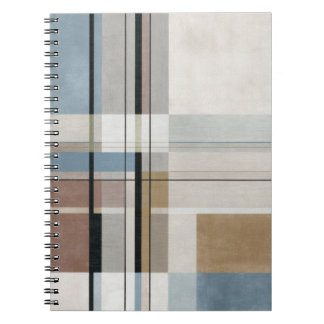 Muted Blue Modern Grid Pattern Notitieboek