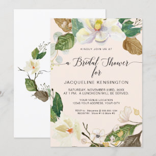 Muted Boho Floral Waterverf Foliage Vrijgezellenfe Kaart