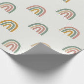 Muted boho rainbow scandi pattern cadeaupapier (Hoek)