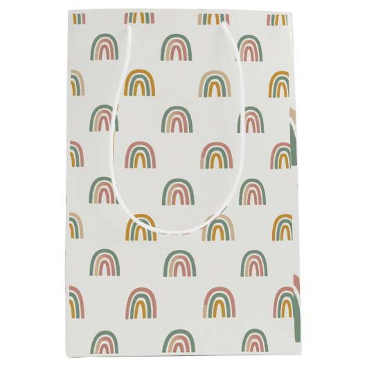 Muted boho rainbow scandi pattern  medium cadeauzakje (Voorkant)