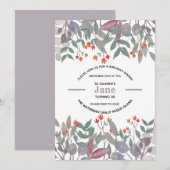 Muted Botanical Invitation Kaart (Voorkant / Achterkant)