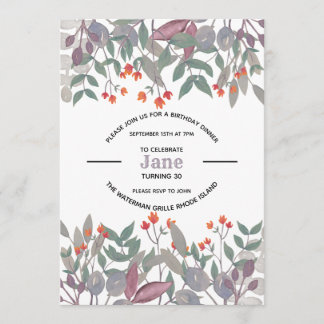 Muted Botanical Invitation Kaart
