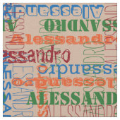Muted Brights Modern Name Collage Stof (Close Up)