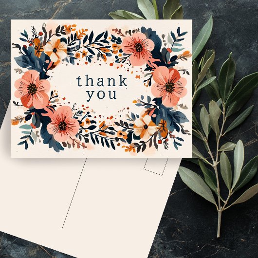 Muted Chic Florals CUSTOM BEDANKT Briefkaart