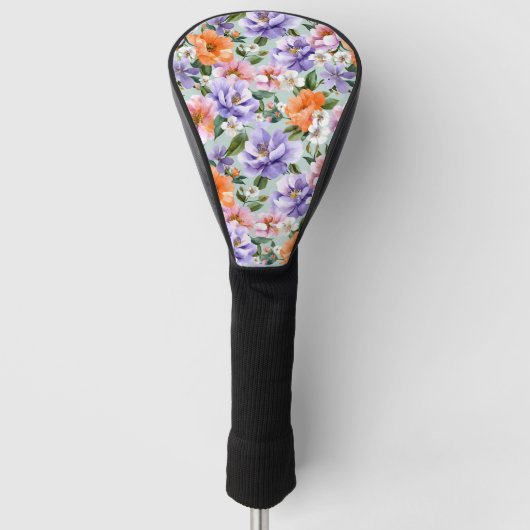 Muted Colorful Flowers Boho flower  Golfheadcover (Voorkant)