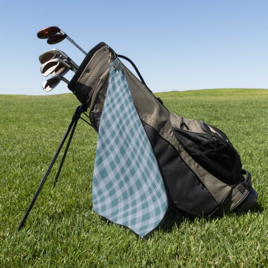 Muted Cyan Plaid Pattern Golf Handdoek (Groen)