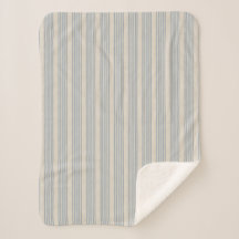 Muted Distressed Blue Farmhouse Ticking Stripe