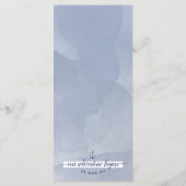 🌊Muted Dusty Blue Even \ Waterverf Beach Wedding Menu (Achterkant)