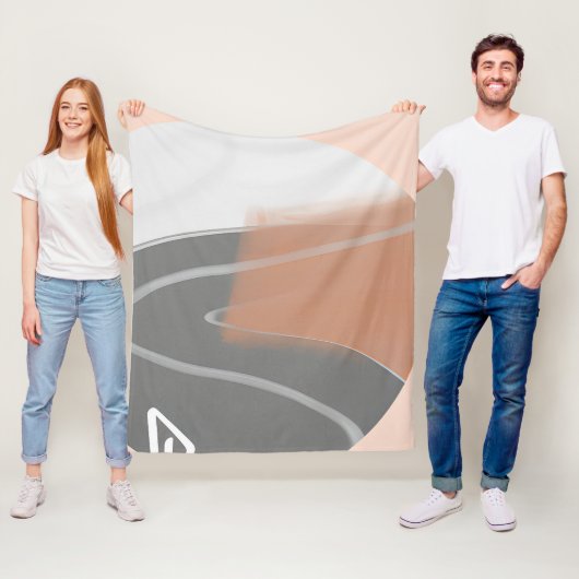 Muted earth tones sun minimalist art  fleece deken (In situ)