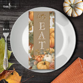 Muted Florals Thanksgiving Dinner Menu Card