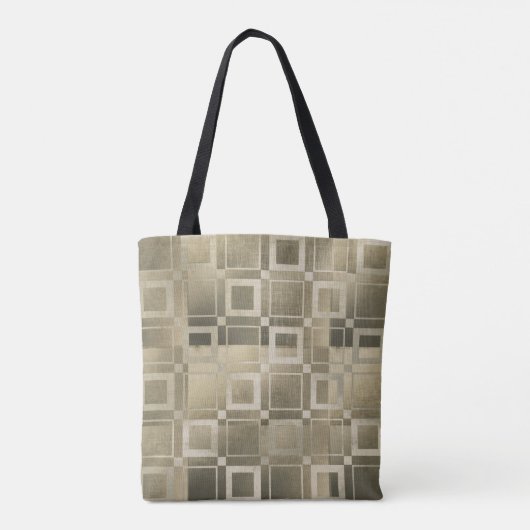 Muted Gold Squares Modern Geometric Glam Draagtas (Achterkant)