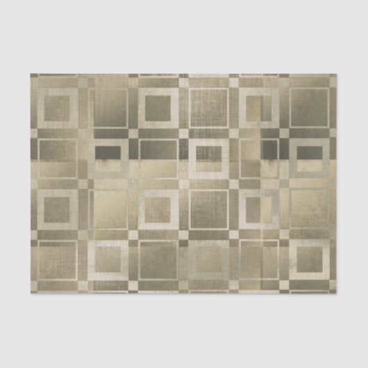 Muted Gold Squares Modern Geometric Glam Party Tissuepapier (Voorkant)