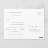 Muted Gray Simple Menu Choice RSVP Postcard (Dos)