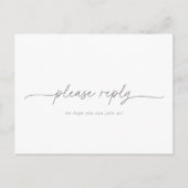Muted Gray Simple Menu Choice RSVP Postcard (Devant)