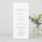 Muted Gray Simple Minimalist Wedding Program Programma (Staand voorkant)