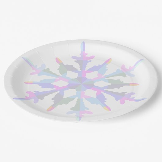 Muted Harlequin Snowflake Melamine Bord (Gekanteld)