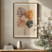 Muted Monstera Harmony Waterverf Print