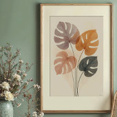 Muted Monstera Harmony Waterverf Print