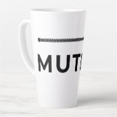 MUTED. Mug à latte isolé noir et blanc (Angle gauche)