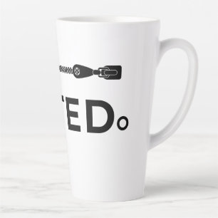 MUTED. Mug à latte isolé noir et blanc