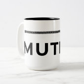 MUTED. Mug de café noir et blanc (Devant gauche)
