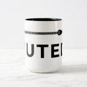 MUTED. Mug de café noir et blanc (Centre)