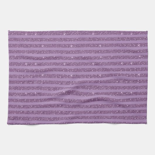 Muted Mulberry Glitter Style Horizontal Stripes Theedoek (Horizontaal)
