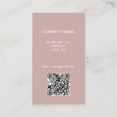 Muted Pink Scannable QR Code Visitekaartje (Achterkant)