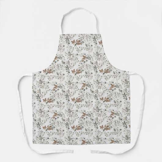 Muted Poinsettas All-Over Print Apron Schort (Voorkant)