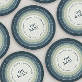 Muted Rainbow Baby shower Boy Blue Papieren Bordje