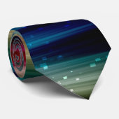 Muted Rainbow - Blue Silver Pink Streaks Pattern Stropdas (Opgerold)