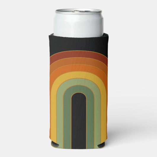 Muted Retro Seventies Groovy Rainbow Black (Seltzer Voorkant)