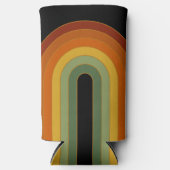 Muted Retro Seventies Groovy Rainbow Black (Voorkant)