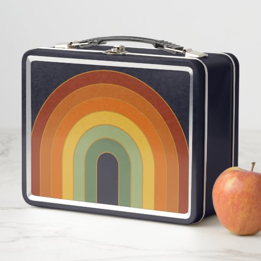 Muted Retro Seventies Rainbow Black (In situ)