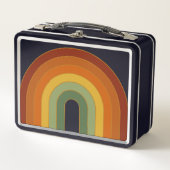 Muted Retro Seventies Rainbow Black (Voorkant)