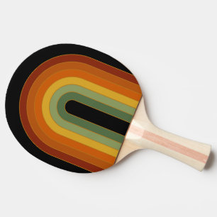 Muted Retro Seventies Rainbow Black Tafeltennisbatje
