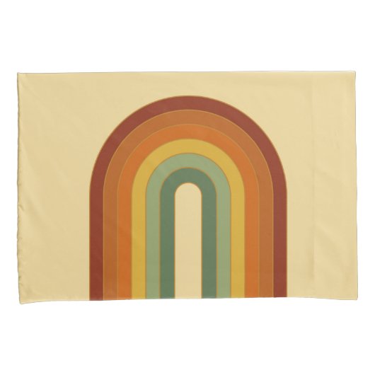 Muted Retro Seventies Rainbow Summer Kussensloop (Voorkant-Rechts)