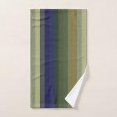 Muted Sage Blues & Olive Green Stripes (Serviette à main)