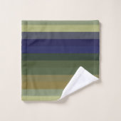 Muted Sage Blues & Olive Green Stripes (Gant de toilette)