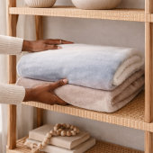 Muted Sky Wash Sherpa Blanket Sherpa Deken