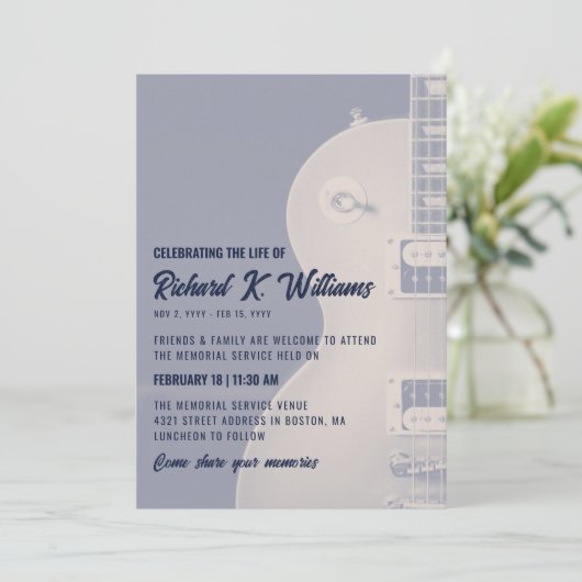 Muted Slate Tones Gitaar Vieren Het Leven Kaart (Staand voorkant)