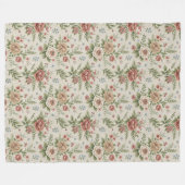Muted Tone Shabby Chic Classic Bloemaccenten Fleece Deken (Voorkant (Horizontaal))