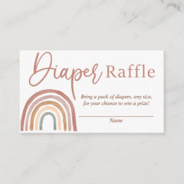Muted Tones Boho Rainbow Diaper Raffle Card Informatiekaartje