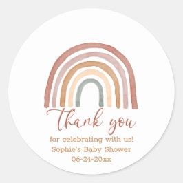 Muted Tones Boho Rainbow Hartelijk dank Ronde Sticker
