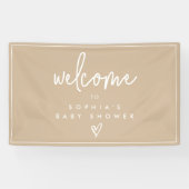 Muted Tones Minimalist Boho Baby shower Welkom Spandoek (Horizontaal)
