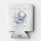 Muted Underwater Crab Coral Nautical Wedding Blikjeskoeler (Achterkant)