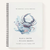 Muted Underwater Crab Coral Nautical Wedding Notitieboek (Voorkant)