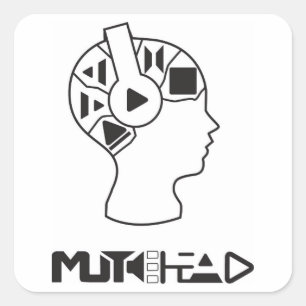 MuteHead-Sticker Vierkante Sticker