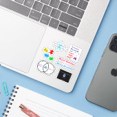 Mutisme Sélectif & Autisme Autocollant Vinyle (Ordinateur portable avec iPhone)